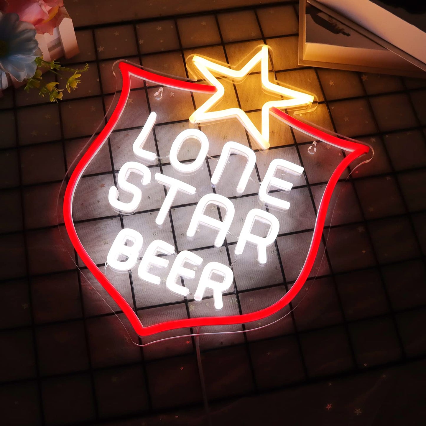 JFLLamp Crs LIGHT Neon Signs for Wall Decor Neon Lights for Bedroom Led Signs Suitable for Man Cave Bar Pub Restaurant Christmas Birthday Party Gift Led Art Wall Decorative Crs Light Bar Sign, 5V Usb Power, 17*11 Inch(Azure+red+white）