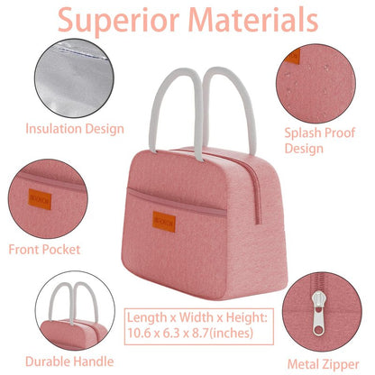 JBGOYON® Bento Lunch Box Set - 3 Stackable Containers for Adults and Kids，lunch box for women- Includes Lunch Bag, Leak-Proof and BPA-Free - Built-in Utensil Set - Dishwasher Safe (Pink)