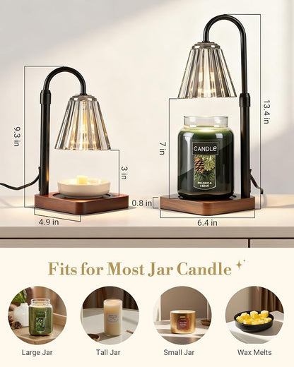 Marycele Black Candle Warmer Lamp with Timer Dimmer Adjustable Height, Birthday Gifts for Women Mom Sister Her, Office Room Home Decor, Vintage Wax Warmer House Warming Gifts
