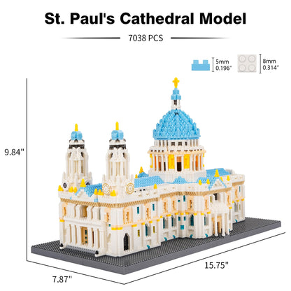 Geniteen Building Blocks Set, St Paul's Cathedral Model Building Kit 7038 PCS Architecture Collection Micro Mini Blocks