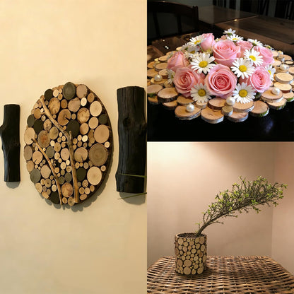 210pcs roundwood Slices,Chips! Perfect for Art and DIY Enthusiasts, These Chips can be Used to Create Your own vases or Decorate Party Walls with Unique Ornaments. (210)