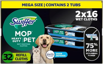 Swiffer Heavy Duty Mop Wet Multi-Surface Cloth Refills