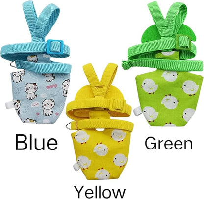Adjustable Bird Diaper Harness Flight Suit Clothes with 80 Inch Flying Leash Rope for Parrots Conure Cockatiel (Blue,2XL)