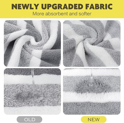 KinHwa Microfiber Hand Towels for Bathroom Soft and Absorbent Face Towels Grey
