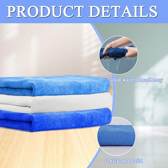 12 Pcs Extra Large Microfiber Cleaning Cloth, Microfiber Towels