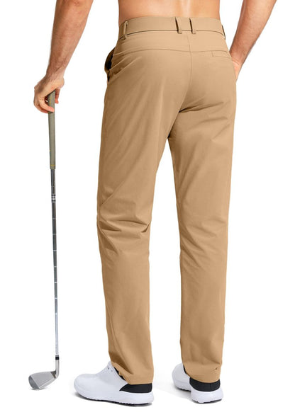 Pudolla Men's Golf Pants Mens Dress Pants Stretch Work Pants 32 Lightweight Quick Dry Slacks Casual Trousers with Pockets(Dark Khaki 38Wx32L)