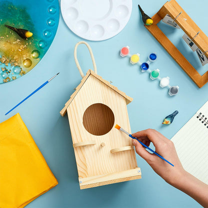 Liliful 2 Pack Wooden Birdhouse Kit for Kids and Adults, DIY Painting Set & Real Outdoor Birdhouse, Durable Craft for Garden, Classroom, Birthday Gifts Ages 3-5 4-8 8-12