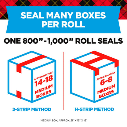 Scotch Heavy Duty Shipping Packaging Tape, 1.88" x 27.7 yd, Great for Packing, Shipping & Moving, Clear, 1 Dispensered Roll (142L)