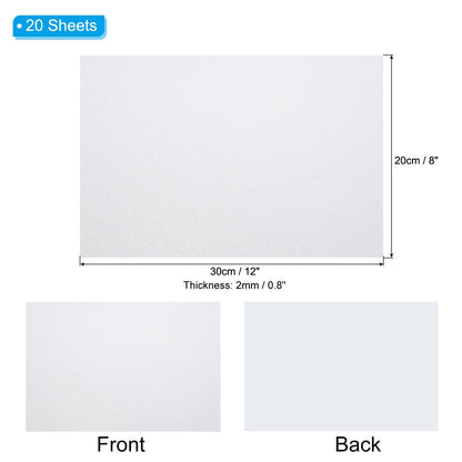 PATIKIL White Shiny EVA Glitter Foam Sheet 11 x 8 Inch 2mm Thick with Back Adhesive Sparkle EVA Glitter Felt for Crafts DIY Project, 20 Pcs