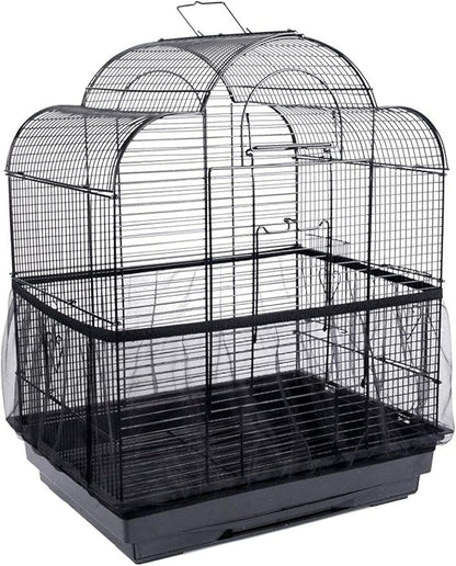 Universal Bird Cage Seed Catcher,Seed Catcher Guard Net Cover,Parrot Nylon Mesh Net Cover,Soft Airy Cage Net Stretchy Skirt for Round Square Cages