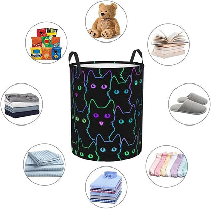 Funny Black Cats Laundry Hamper Bag