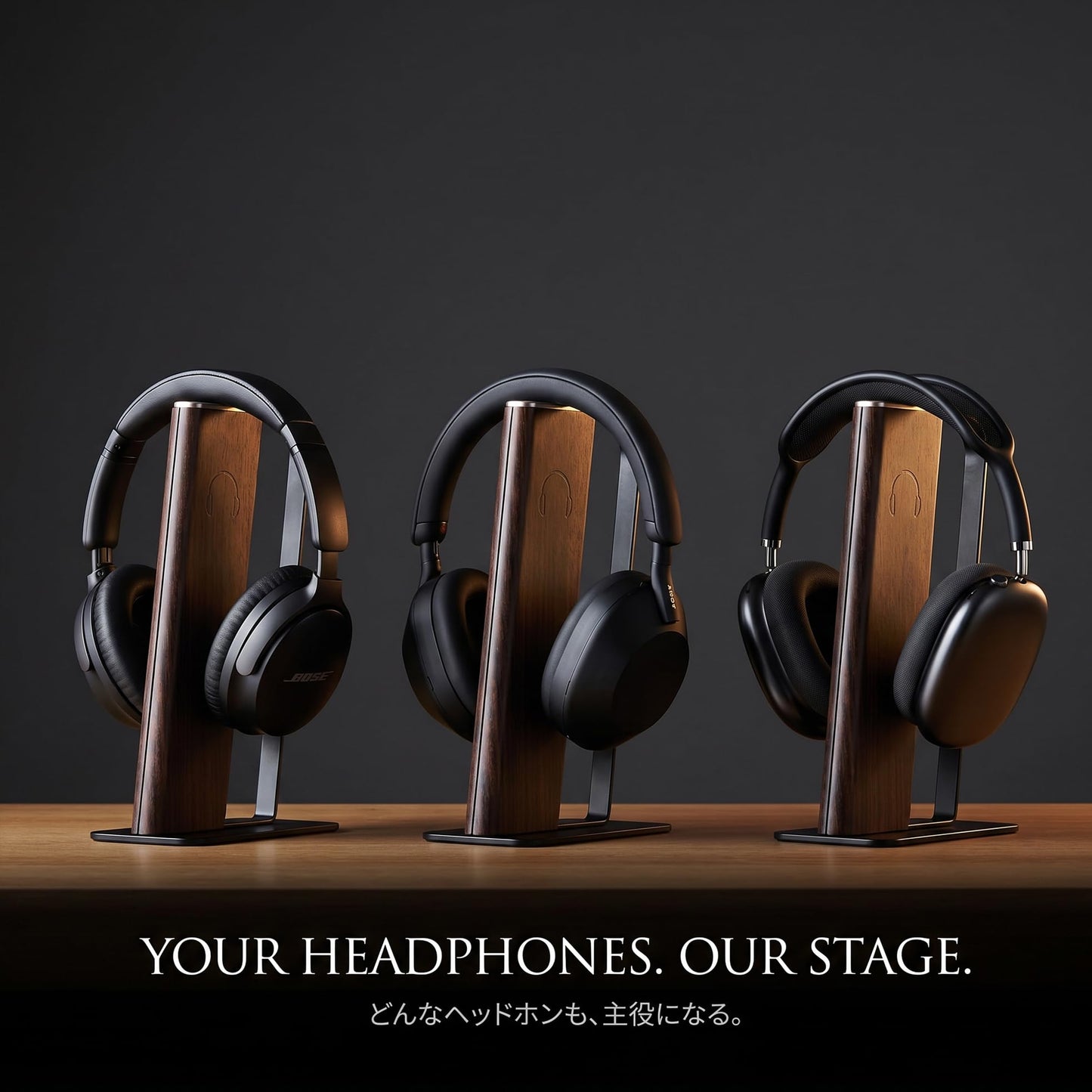 Gunking Headphone Stand with Floating Arc Design — Sculptural Desk Headset Holder for Gaming & Office, Universal Fit for Sony, Bose, AirPods Max & More