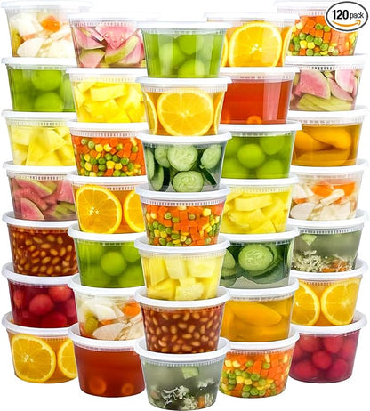 60 Sets Deli Containers with Lids 16 oz, Leak-Proof & BPA Free Airtight Takeout