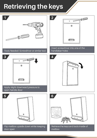 Wall Mounted Locking Vertical Dropbox Mailbox - Safe and Secure (Large) | Made with Galvanized Steel