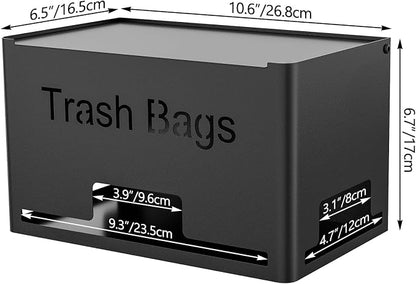 STWWO Extra Large Trash Bag Holder Dispenser, Metal Garbage Bag Dispenser Roll Holder,Trash Storage Organizer for Kitchen Laundry Room Under Sink, Wall Mounted or Freestanding, Black