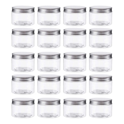 Bekith 20 Pack 4 Ounce Clear Plastic Storage Jars Containers With Screw-on Lids, Refillable BPA Free Small Round Slime Containers for Kitchen & Household Storage