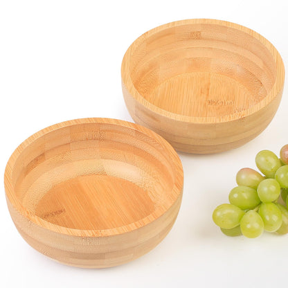 ZTHapwa Soup Bowls Set of 2 for Dessert/Cereal/Pasta/Fruit | Natural Bamboo Serving Bowls for Nuts/Candy/Snacks/Pistachio | Charcuterie Accessories for Dipping/Condiments/Sauce | 15.21 oz Capacity