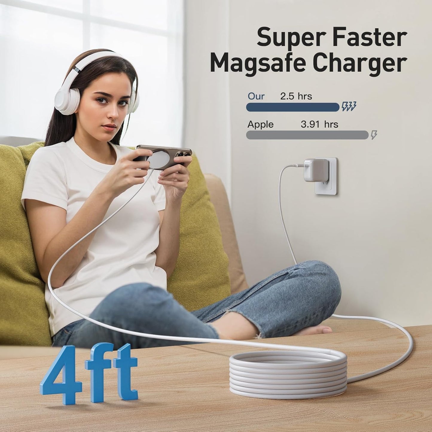 RYND 2025 Latest Magnetic Wireless Charger for iPhone: Mag Safe Charger Fast Charging Pad Compatible with iPhone 17 16 15 14 13 12 Pro Max Plus & Airpods 2 3 4Pro(3 Pack)