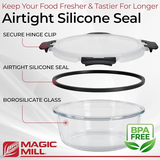 Magic Mill Premium Borosilicate Glass Food Storage Containers