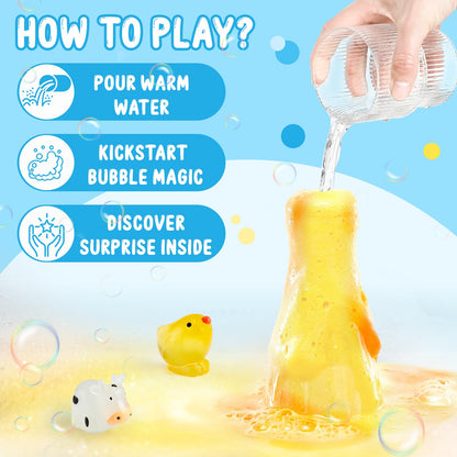 TUZT Kids Bath Bombs Science Kit - 12 Glow-in-the-Dark Surprise Toys & 6 Fizz Potion Bottles for Ages 3-8, STEM Bath Time Fun, Non-Toxic Easy Clean, Perfect Christmas Birthday Gift