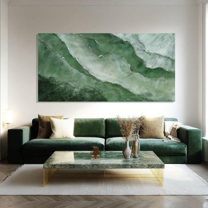 Green Large Wall Art, Abstract Minimalist Decor Paintings for Wall, motivational posters, Framed for Bedroom and Living Room, 24" x 48"