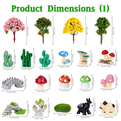 NSBUDIN 73 Pcs Fairy Garden Accessories Kit - Miniature Garden Accessories with Resin Figurines, Mini Trees & Moss for Potted Accent, Patio Decor & Succulent Projects, DIY Craft