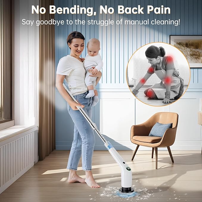 Electric Spin Scrubber, Cordless Shower Scrubber