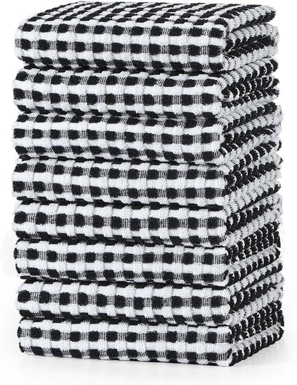 SALAS Cotton Dish Towels for Kitchen Drying Dishes, Lattice Terry Kitchen Cloths