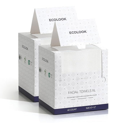 ECOLOOK Disposable Face Towel XL-10"x12" Upgraded Thick Facial Towels, Ultra