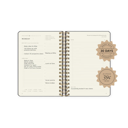 Full Focus Linen Coil Planner by Michael Hyatt - The #1 Daily Planner to Set Annual Goals, Increase Focus, Eliminate Overwhelm, and Achieve Your Biggest Goals - Hardcover (Latte)