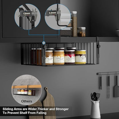 2Pack Under Shelf Basket Organizer, Adjustable Hanging Holder Storage