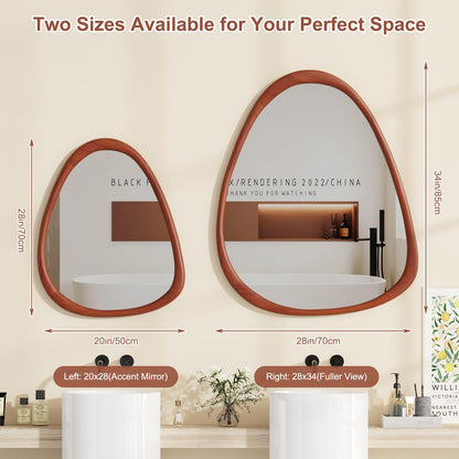 ZHUNFA Wooden Framed Vanity Mirror, 17×28 Inch Wall Mirror for Bathroom
