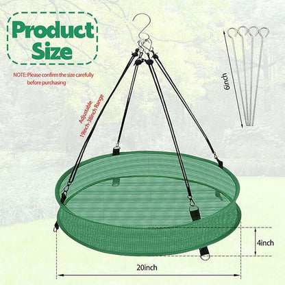 Bird Seed Catcher Tray for Hanging Bird Feeder Platform, 20 inches Birdseed Hoop for Hummingbird Feeders Bee Feeder Outdoor Garden Hanging Tray (Upgraded Against Strong Winds) (1PC)