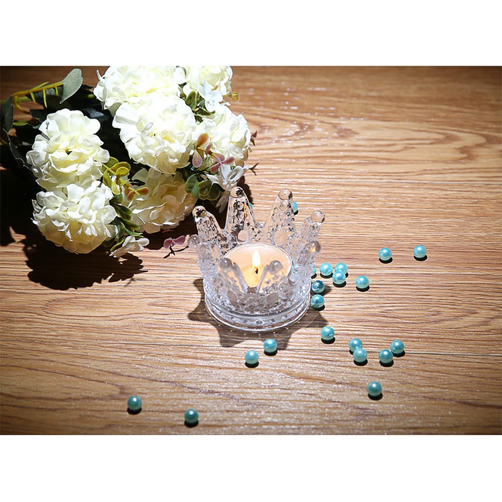 GOLDEAL 24 Pcs Clear Crown Glass Tealight Candle Holders,Votive Candle Holders Bulk,Candlestick for Wedding,Party,Dinner, Home Table Decorative.
