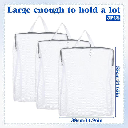3Pcs 22" x 15" Mesh Hanging Laundry Bags