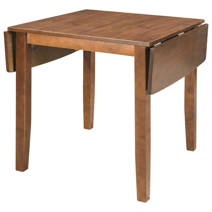 LUMISOL Farmhouse 3-Piece Drop Leaf Dining Table Set with 2 X-Back Chairs, Space-Saving Wood Table and 2 Chairs, Extendable Kitchen Table Set, Walnut