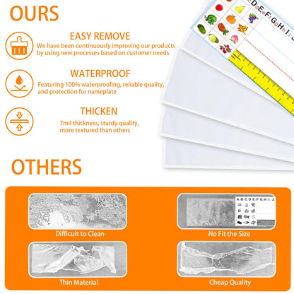 40 PCS Nameplate Pocket,12.3" x 3.7" Adhesive Desk Nameplates Name Tag Pocket (Thickness 7mil)