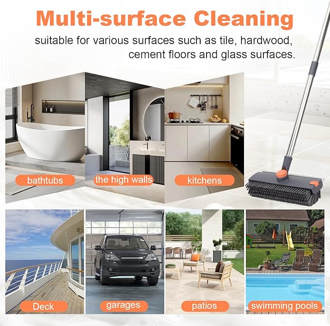 Floor Scrub Brush with 64" Long Handle