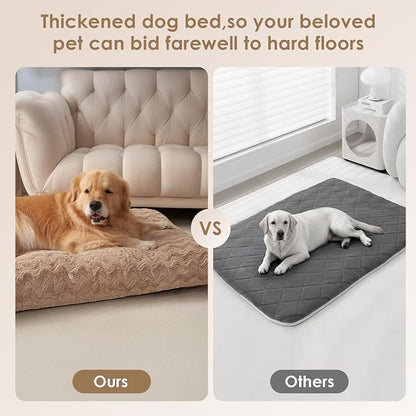 EHEYCIGA Washable XL Dog Bed for Crate 41x27 Inch, Kennel Pad for Extra Large Dogs Up to 65 lbs, Plush and Comfy Pet Sleeping Mat, Camel
