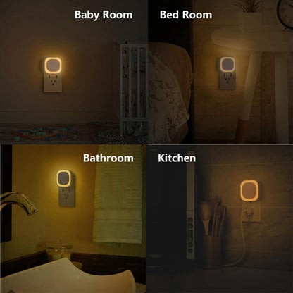 2 Pack Plug in Amber Night Light, Auto Dusk to Dawn, Soft Glow, Dimmable, Diffused Light, LED Lights for Bedroom, Kids, Bathroom, Sleep, Baby Nursery, Toddler, Hallway, Kitchen, Home Decor