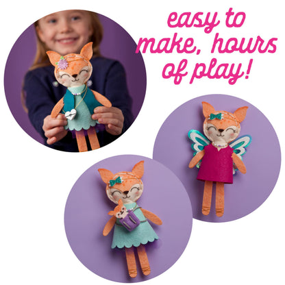 Craft-tastic – Make a Fox Friend Craft Kit – Learn to Make 1 Easy-to-Sew Stuffie with Clothes & Accessories