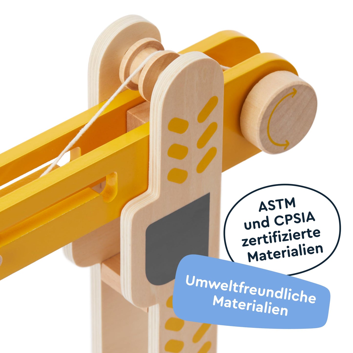 JERIDOO Interactive Wooden Construction Toy Crane, Rotating Base, Lifting Hook, with Vehicles, Excavator, Cement Mixer and Road Signs, 18-Piece Set for Toddlers 3-6, 8, Non-Toxic Wood, Parent-Designed