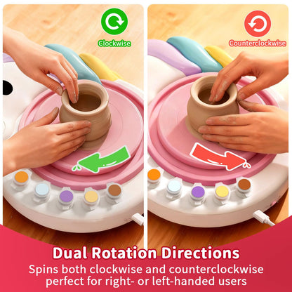 Oeasic Unicorn Pottery Wheel for Kids, Arts and Crafts for Kids Ages 8-12, PotteryCraft Kit with Clay, Art Supplies for Kids Birthday Christmas Gift for 6 7 8 9 10 11 12+