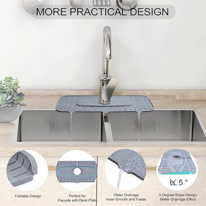 Silicone Faucet Mat, Kingmall Kitchen Faucet Mat Silicone Faucet Drip Catcher