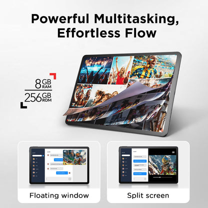 TCL NXTPAPER 14 Android Tablet, 14.3" Paper-Like Display Drawing Pad, Digital Notebook & Musician Tablet with 4096-Level Stylus & Flip Case, 8+8GB RAM, 256GB Storage, 10000mAh, Multi-Window, Gray