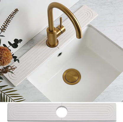 Quick Dry Absorbent Diatomaceous Earth Faucet Mat, Sink Water Splash Guard &