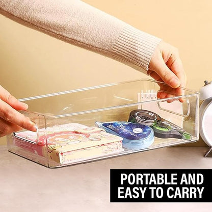 Clear Plastic Storage Bins, Home Bathroom Laundry Room Freezer Refrigerator Pantry Organizers and Storage Containers Fridge Organizer Bins Kitchen Organization Cabinet Medicine Bin for organizing