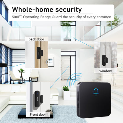 SECRUI Wireless Door Chimes When Entry for Business/Home/Office/Store (500ft Range 32 Chimes Adjustable Volume) Door Open Ringer Alert Buzzer Alarm - 1 sensors