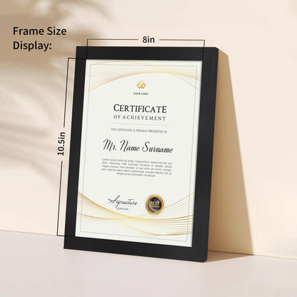 Flocey 8.5x11 Picture Frame set of 15, Multi Certificate 8.5 by 11 Picture Frames Bulk, Document Diploma Award Frame for Wall Hanging or Tabletop Display, Black