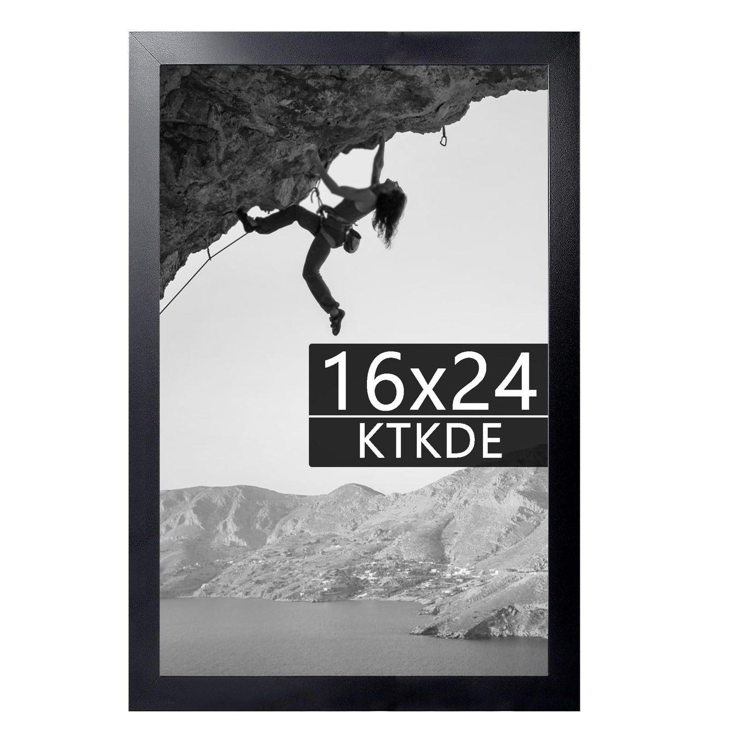 KTKDE 16x24 Picture Frame Wooden Black,Poster Frames with Polished Plexiglass, Wall Hanging Large Studio Gallery Photo Frames Decorating for Minimalist Style Suitable,Any style Best gift